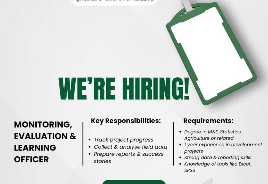 WE ARE HIRING MONITORING , EVALUATION & LEARNING OFFICER